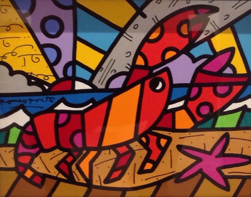 Romero-Britto-Todays-Lobster-Acrylic-on-Canvas